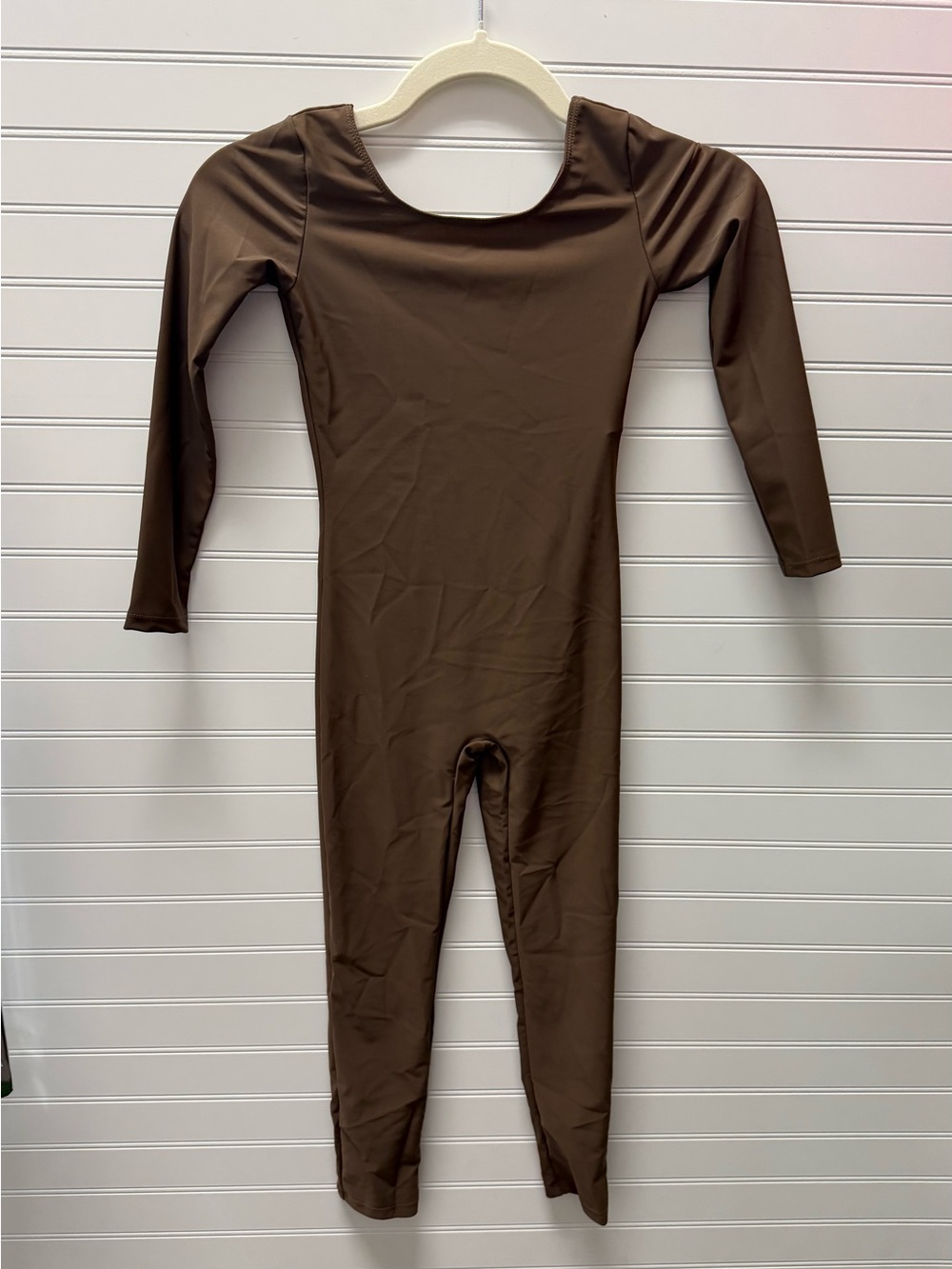 Kids Brown Long-Sleeve Dance Costume Unitard